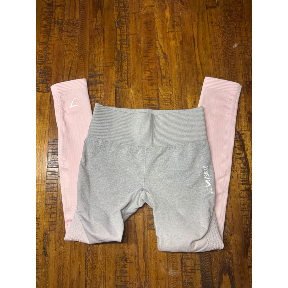 Gymshark Flex High Waisted Ombre Leggings Grey Pink Seamless Small